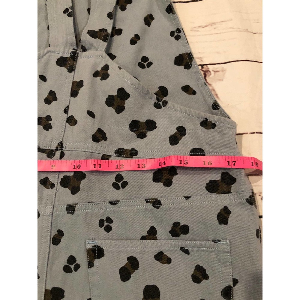 Entro Overalls dress Light grey Blue Leopard Spots with skirt bottom Size Medium - Picture 9 of 9